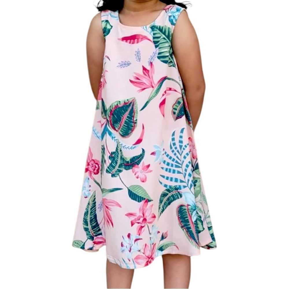 🆕 Old Navy Sleeveless Pink Floral Swing Dress 18-24mo.